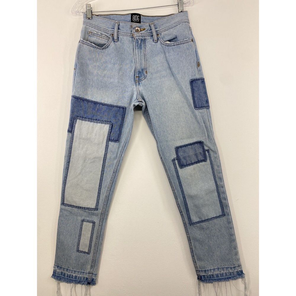 BDG Jeans Men's 28x27 Patchwork Urban Outfitters Dad Slim‎ Taper Fit Streetwear